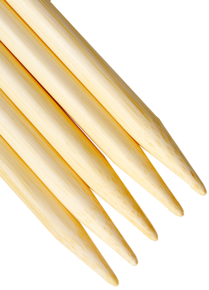 close-up of bamboo DPN tips